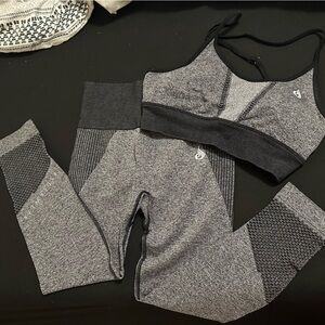 Ryderwear Gray and Black Leggings Moisture-Wicking Performance